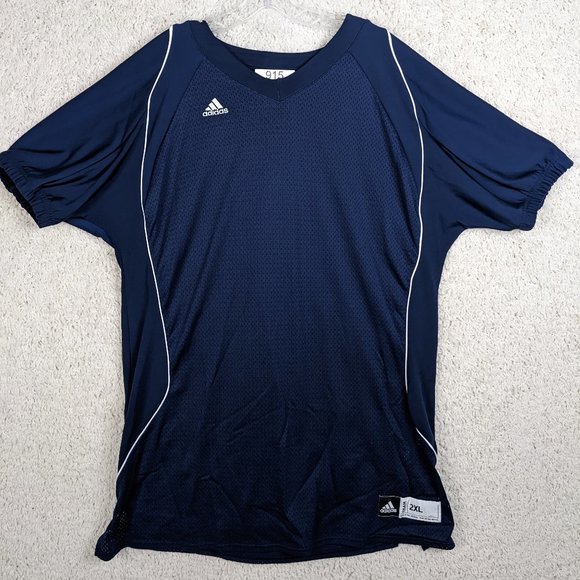 adidas* Men's Short Sleeve V-Neck Navy Blue Practice Football Jersey~ Size 2XL‎ - Picture 1 of 12